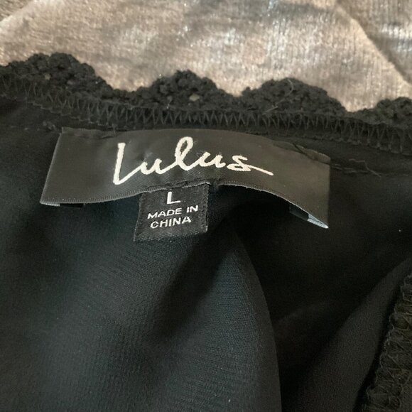 Lulus Charlisa Black Long-Sleeve Lace & Pleated Mini skater Dress short L NWT - Picture 10 of 13